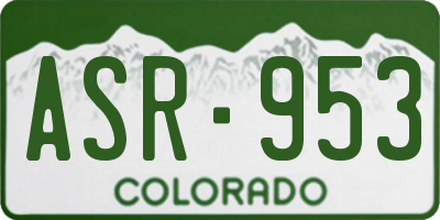 CO license plate ASR953