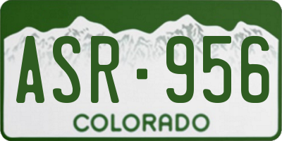CO license plate ASR956