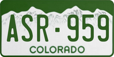 CO license plate ASR959