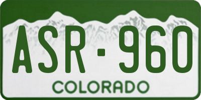 CO license plate ASR960