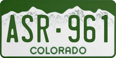 CO license plate ASR961