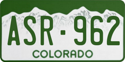 CO license plate ASR962
