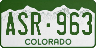 CO license plate ASR963
