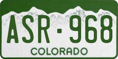 CO license plate ASR968