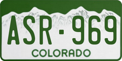 CO license plate ASR969