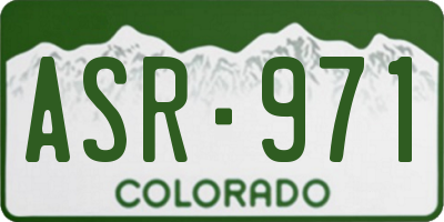 CO license plate ASR971
