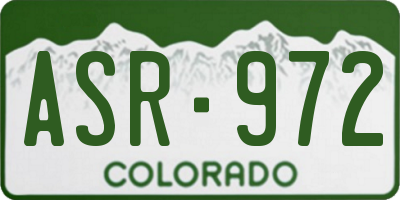 CO license plate ASR972