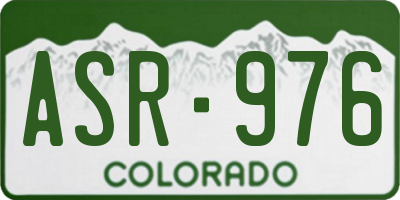 CO license plate ASR976