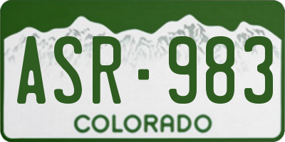 CO license plate ASR983