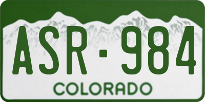 CO license plate ASR984