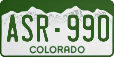 CO license plate ASR990