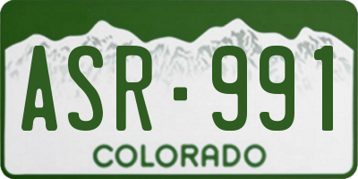 CO license plate ASR991