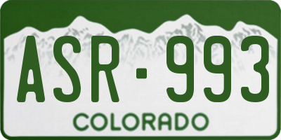 CO license plate ASR993