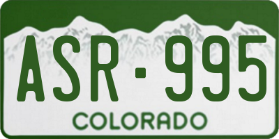 CO license plate ASR995