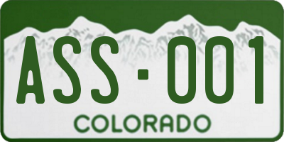 CO license plate ASS001