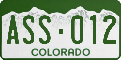 CO license plate ASS012
