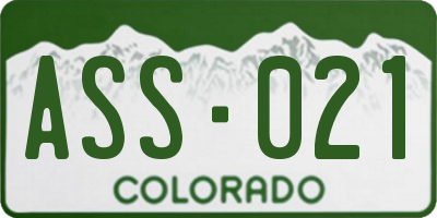 CO license plate ASS021