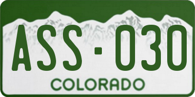 CO license plate ASS030