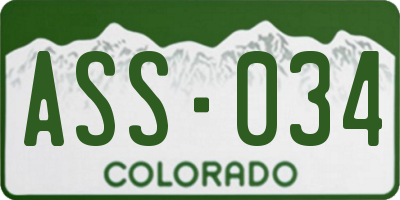CO license plate ASS034
