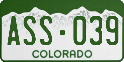CO license plate ASS039