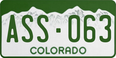 CO license plate ASS063