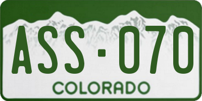 CO license plate ASS070