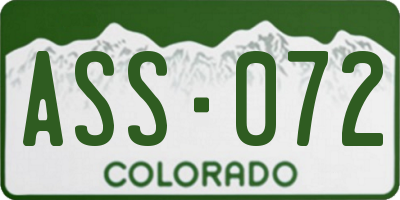 CO license plate ASS072