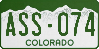 CO license plate ASS074