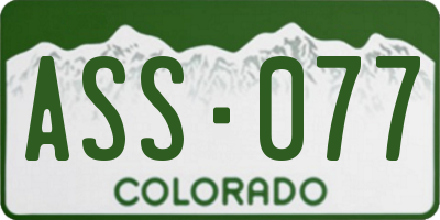 CO license plate ASS077