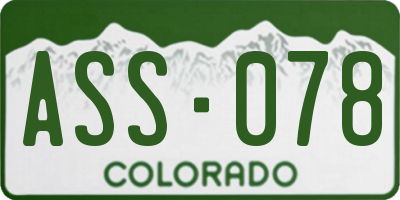 CO license plate ASS078