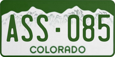 CO license plate ASS085
