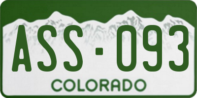 CO license plate ASS093