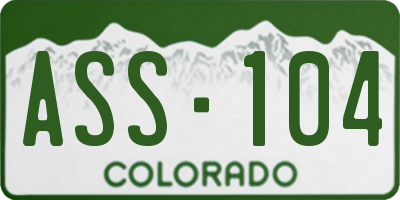 CO license plate ASS104