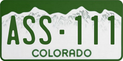 CO license plate ASS111