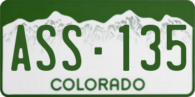 CO license plate ASS135