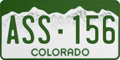 CO license plate ASS156