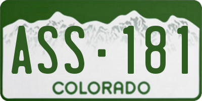 CO license plate ASS181