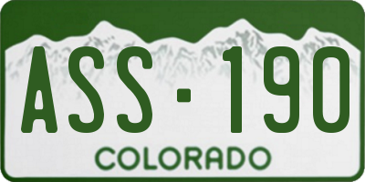CO license plate ASS190