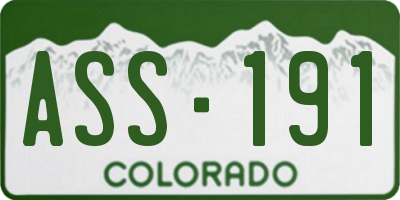 CO license plate ASS191