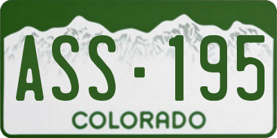 CO license plate ASS195