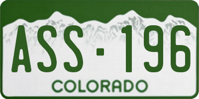 CO license plate ASS196