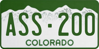 CO license plate ASS200