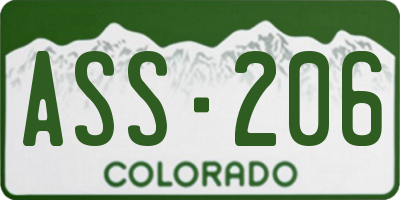 CO license plate ASS206