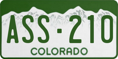 CO license plate ASS210