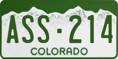 CO license plate ASS214