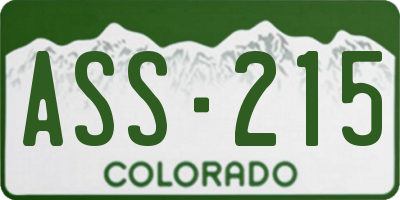 CO license plate ASS215