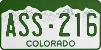 CO license plate ASS216