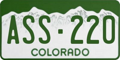 CO license plate ASS220