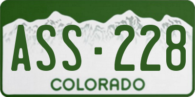 CO license plate ASS228