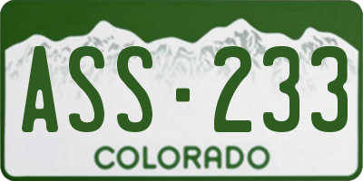 CO license plate ASS233